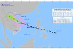 Vị trí và hướng đi của bão số 10. (Nguồn: Trung tâm Dự báo Khí tượng Thủy văn Quốc gia)
