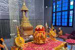 Xá lợi Đức Phật được tôn trí tại Bảo tàng Quốc gia New Delhi, Ấn Độ. (Ảnh: Quang Trung/TTXVN)