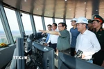 Chiều 14/12, Thủ tướng Phạm Minh Chính đến kiểm tra tiến độ thi công các hạng mục Dự án cảng hàng không quốc tế Long Thành. (Ảnh: Dương Giang/TTXVN)