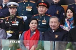 Tổng Bí thư Tô Lâm và Phu nhân dự Lễ duyệt binh Kỷ niệm 80 năm Ngày Chiến thắng trong Chiến tranh Vệ quốc vĩ đại. (Ảnh: Thống Nhất/TTXVN)