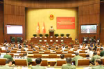 Hội nghị tại điểm cầu Nhà Quốc hội. (Ảnh: Phương Hoa/TTXVN)