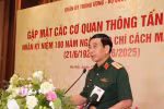 Đại tướng Phan Văn Giang, Ủy viên Bộ Chính trị, Phó Bí thư Quân ủy Trung ương, Bộ trưởng Bộ Quốc phòng phát biểu. (Ảnh: Trọng Đức/TTXVN)