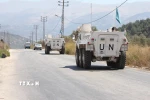 Lực lượng Lâm thời Liên hợp quốc tại Liban (UNIFIL) tuần tra tại Marjayoun, Liban ngày 28/8/2024. (Nguồn: THX/TTXVN)