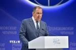 Ngoại trưởng Nga Sergey Lavrov phát biểu tại thủ đô Moskva. (Ảnh: THX/TTXVN)