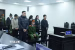 Các bị cáo tại phiên tòa. (Ảnh: Kim Anh/TTXVN)