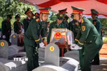 19 hài cốt liệt sỹ được quy tập do Đội quy tập Bộ Chỉ huy quân sự tỉnh Thanh Hóa tìm kiếm, cất bốc trong mùa khô 2025-2026 tại tỉnh Houaphane (Lào). (Ảnh: TTXVN phát)