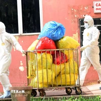 Nhân viên y tế làm việc tại khu vực cách ly trong bệnh viện ở Kochi, Ấn Độ. (Ảnh: ANI/TTXVN)