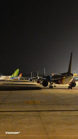 Các hãng hàng không sẽ tăng cường bay đêm dịp cao điểm Tết Nguyên đán Bính Ngọ. (Ảnh: Việt Hùng/Vietnam+)