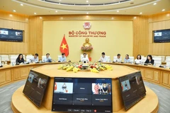Toàn cảnh cuộc điện đàm trực tuyến. (Ảnh: Bộ Công Thương)