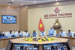 Hội nghị giao ban xúc tiến thương mại với hệ thống Thương vụ Việt Nam ở nước ngoài quý 2/2026. (Ảnh: PV/Vietnam+)