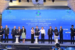 Lễ khai mạc Tuần lễ Thương hiệu Quốc gia Việt Nam năm 2026 và Diễn đàn Thương hiệu Quốc gia 2026. (Ảnh: CTV/Vietnam+)