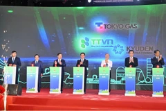 Lễ khởi công dự án Nhà máy nhiệt điện LNG Thái Bình. (Ảnh: CTV/Vietnam+)