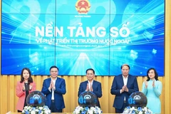 Bộ Công Thương đã tổ chức khai trương Nền tảng số về phát triển thị trường nước ngoài. (Ảnh: PV/Vietnam+)