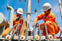 Nhân viên EVN bảo dưỡng các thiết bị điện. (Ảnh: EVN)