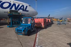 Chuyến bay charter thứ 2 vận chuyển nông sản Việt Nam sang thị trường UAE. (Ảnh: CTV/Vietnam+)