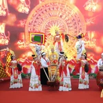 Phần dự thi Tôi là tuyên truyền viên dân số giỏi của đội Phú Thọ. (Ảnh: TM/Vietnam+)