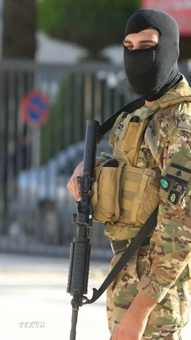 Binh sỹ Liban tại Bint Jbeil, Liban. (Nguồn: THX/TTXVN)