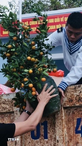 Những món quà Tết đầy ý nghĩa được chuyển đến nhân dân, các lực lượng trên đảo. (Ảnh minh họa: Trần Việt/TTXVN)