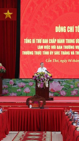 Tổng Bí thư Tô Lâm phát biểu tại buổi làm việc. (Ảnh: Thống Nhất/TTXVN)