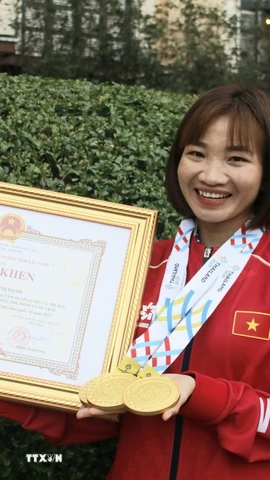 Vận động viên điền kinh Nguyễn Thị Oanh giành 15 huy chương Vàng qua 5 kỳ SEA Games liên tiếp. (Ảnh: Đồng Thúy/TTXVN)