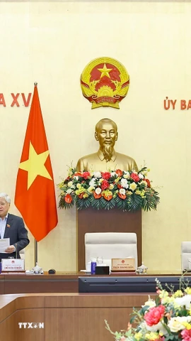 Phó Chủ tịch Thường trực Quốc hội Đỗ Văn Chiến phát biểu. (Ảnh: Doãn Tấn/TTXVN)