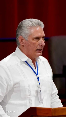 Chủ tịch Cuba Miguel Díaz‑Canel. (Ảnh: THX/TTXVN)