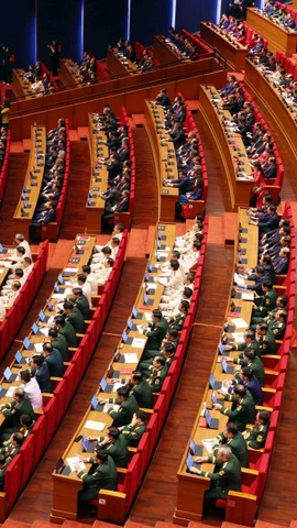 Quang cảnh phiên khai mạc Đại hội XIV của Đảng. (Ảnh: TTXVN)