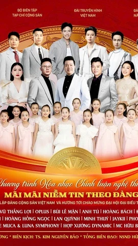 Chương trình hòa nhạc chính luận nghệ thuật đặc biệt “Mãi mãi niềm tin theo Đảng” sẽ được tổ chức tại Nhà hát Hồ Gươm, Hà Nội.