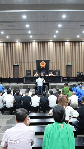 Quang cảnh phiên tòa. (Ảnh: Vũ Quang/TTXVN)