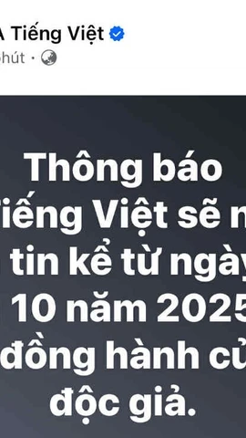 Thông báo tạm ngừng hoạt động của RFA tiếng Việt.