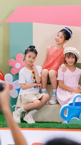 Các mẫu nhí với thử thách Photoshoot. (Ảnh: BTC)