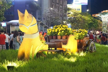 Người dân TP Hồ Chí Minh nô nức du Xuân trong không gian đường hoa Nguyễn Huệ 