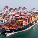 Quang cảnh cảng hàng hóa tại Thanh Đảo, tỉnh Sơn Đông, Trung Quốc. (Nguồn: THX/TTXVN)