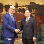 Phó Thủ tướng Hồ Quốc Dũng tiếp ông Gianluca Pettiti, Chủ tịch kiêm Giám đốc vận hành Tập đoàn Thermo Fisher Scientific (Hoa Kỳ). (Ảnh: TTXVN)