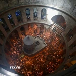 Nhà thờ Mộ thánh ở Jerusalem, ngày 4/5/2024. (Ảnh: THX/TTXVN)