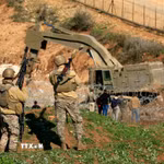 Binh sỹ Liban được triển khai tại khu vực gần biên giới với Israel. (Ảnh: THX/TTXVN phát)