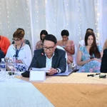 Phó Chủ tịch thường trực Hội Nhà báo Việt Nam Nguyễn Đức Lợi phát biểu tại cuộc họp các Bộ trưởng thông tin và truyền thông và các trưởng đoàn tham dự sự kiện. (Ảnh: Việt Hùng/TTXVN)