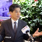 Ông Kwon Sung-taek, Phó Chủ tịch điều hành Hiệp hội giao lưu văn hóa, kinh tế Hàn-Việt (KOVECA) trả lời phỏng vấn của Phóng viên TTXVN tại Hàn Quốc. (Ảnh: Trường Giang/TTXVN)