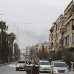 Quang cảnh đường phố tại Aleppo, Syria. (Nguồn: THX/TTXVN)