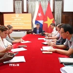 Toàn cảnh buổi họp báo. (Ảnh: Việt Hùng/TTXVN)