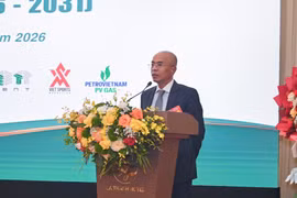 Ông Dương Mạnh Tiến, Chủ tịch Hội đồng quản trị Công ty Cổ phần thể thao Tương lai Việt Nam được bầu giữ chức Chủ tịch Liên đoàn Bóng chuyền Việt Nam. (Ảnh: PV/Vietnam+)