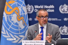 Tổng Giám đốc WHO Tedros Adhanom Ghebreyesus phát biểu trong một cuộc họp báo ở Geneva, Thụy Sĩ. (Ảnh: THX/TTXVN)