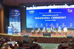 Quang cảnh khai mạc IndiaSoft 2026. (Ảnh: Ngọc Thúy/TTXVN)