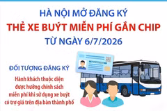 Hà Nội mở đăng ký thẻ xe buýt miễn phí gắn chip từ ngày 6/7