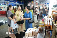 Khách tham quan, mua sắm tại các gian hàng. (Ảnh: Việt Hùng/TTXVN)