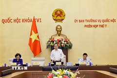 Chủ tịch Quốc hội Trần Thanh Mẫn phát biểu khai mạc Phiên họp thứ 7 của Ủy ban Thường vụ Quốc hội. (Ảnh: Doãn Tấn/TTXVN)