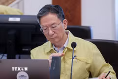 Bộ trưởng Tư pháp Hàn Quốc Jung Sung Ho tại cuộc họp nội các ở Seoul ngày 18/8/2026. (Ảnh: Yonhap/TTXVN phát)
