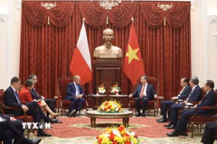 Tổng Bí thư, Chủ tịch nước Tô Lâm tiếp Thủ tướng Ba Lan Donald Tusk. (Ảnh: Thống Nhất/TTXVN)
