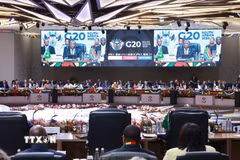 Phiên toàn thể Hội nghị Thượng đỉnh G20. (Ảnh: Dương Giang/TTXVN)