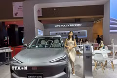 Sản phẩm ôtô của hãng xe Geely, Trung Quốc. (Ảnh: Văn Phong/TTXVN)